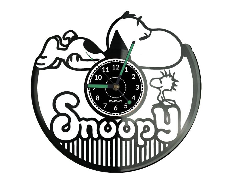 Snoopy Zegar Ścienny Płyta Winylowa Nowoczesny Dekoracyjny Na Prezent Urodziny W2986S