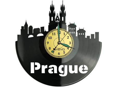 Prague Zegar Ścienny Płyta Winylowa Nowoczesny Dekoracyjny Na Prezent Urodziny W2926R