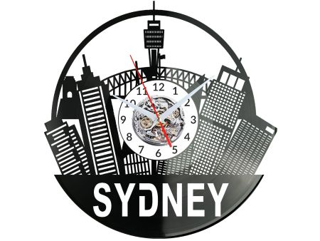 Sydney Zegar Ścienny Płyta Winylowa Nowoczesny Dekoracyjny Na Prezent Urodziny W2946R