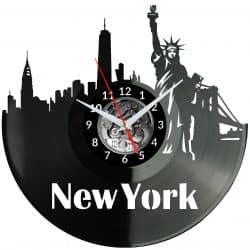New York Zegar Ścienny Płyta Winylowa Nowoczesny Dekoracyjny Na Prezent Urodziny W2951R