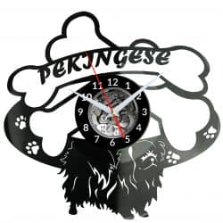 Pekingese Zegar Ścienny Płyta Winylowa Nowoczesny Dekoracyjny Na Prezent Urodziny W2961R