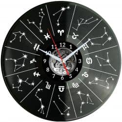 Znaki Zodiaku Zegar Ścienny Płyta Winylowa Nowoczesny Dekoracyjny Na Prezent Urodziny W2966R