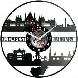 Budapest Hungary Zegar Ścienny Płyta Winylowa Nowoczesny Dekoracyjny Na Prezent Urodziny W2980R