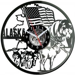 Alaska Zegar Ścienny Płyta Winylowa Nowoczesny Dekoracyjny Na Prezent Urodziny W2981R
