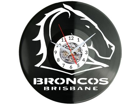 Broncos Zegar Ścienny Płyta Winylowa Nowoczesny Dekoracyjny Na Prezent Urodziny W3003