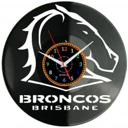Broncos Zegar Ścienny Płyta Winylowa Nowoczesny Dekoracyjny Na Prezent Urodziny W3003