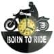 Born to Ride Zegar Ścienny Płyta Winylowa Nowoczesny Dekoracyjny Na Prezent Urodziny W3004