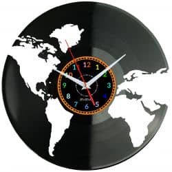  Mapa Świata Zegar Ścienny Płyta Winylowa Nowoczesny Dekoracyjny Na Prezent Urodziny W3025