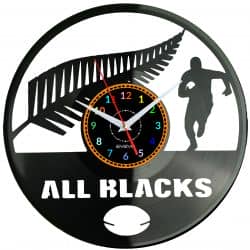  All Blacks Zegar Ścienny Płyta Winylowa Nowoczesny Dekoracyjny Na Prezent Urodziny W3043