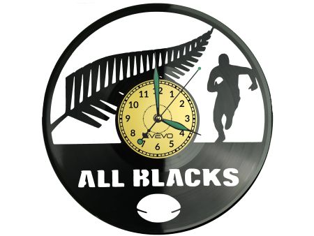  All Blacks Zegar Ścienny Płyta Winylowa Nowoczesny Dekoracyjny Na Prezent Urodziny W3043