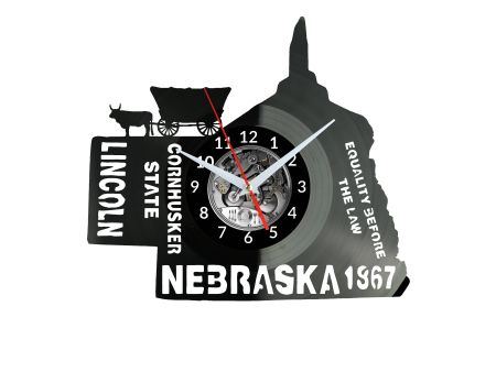 Nebraska Zegar Ścienny Płyta Winylowa Nowoczesny Dekoracyjny Na Prezent Urodziny W3053