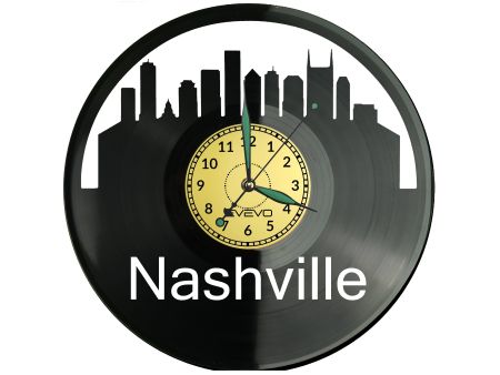  Nashville Skyline Zegar Ścienny Płyta Winylowa Nowoczesny Dekoracyjny Na Prezent Urodziny W3064