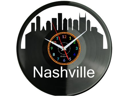  Nashville Skyline Zegar Ścienny Płyta Winylowa Nowoczesny Dekoracyjny Na Prezent Urodziny W3064