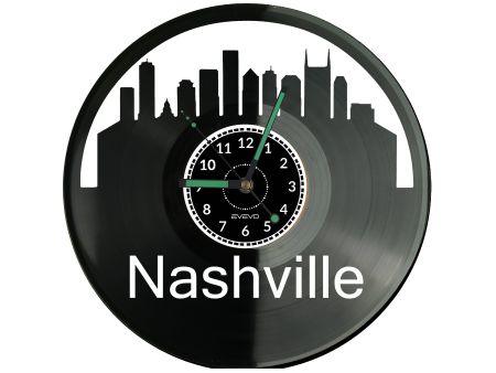  Nashville Skyline Zegar Ścienny Płyta Winylowa Nowoczesny Dekoracyjny Na Prezent Urodziny W3064