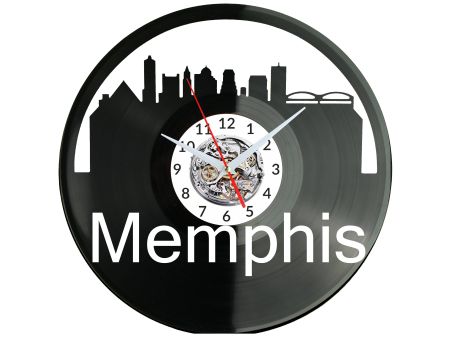 Memphis Skyline Zegar Ścienny Płyta Winylowa Nowoczesny Dekoracyjny Na Prezent Urodziny W3065