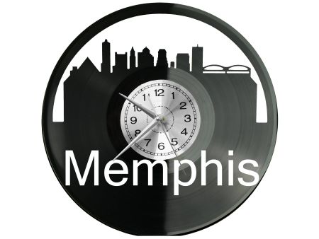 Memphis Skyline Zegar Ścienny Płyta Winylowa Nowoczesny Dekoracyjny Na Prezent Urodziny W3065