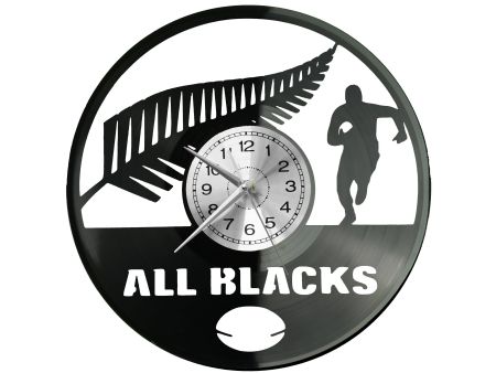  All Blacks Zegar Ścienny Płyta Winylowa Nowoczesny Dekoracyjny Na Prezent Urodziny W3043S