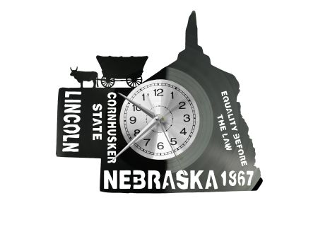 Nebraska Zegar Ścienny Płyta Winylowa Nowoczesny Dekoracyjny Na Prezent Urodziny W3053S