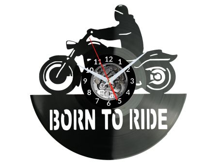 Born to Ride Zegar Ścienny Płyta Winylowa Nowoczesny Dekoracyjny Na Prezent Urodziny W3004R