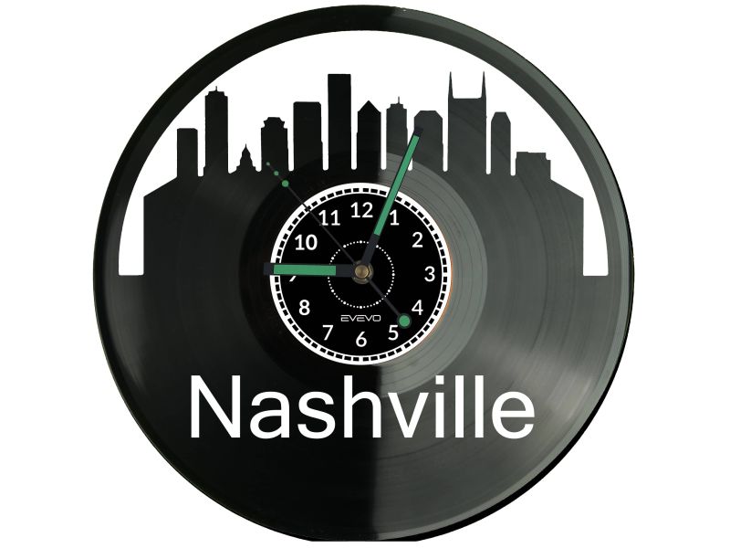  Nashville Skyline Zegar Ścienny Płyta Winylowa Nowoczesny Dekoracyjny Na Prezent Urodziny W3064R