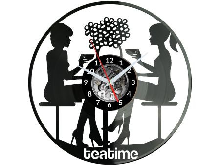 Tea Time Zegar Ścienny Płyta Winylowa Nowoczesny Dekoracyjny Na Prezent Urodziny W3165