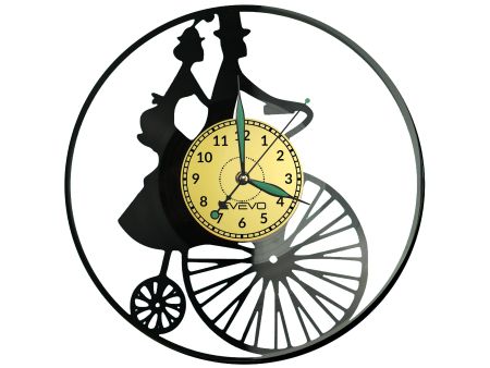 Penny Farthing Zegar Ścienny Płyta Winylowa Nowoczesny Dekoracyjny Na Prezent Urodziny W3121S