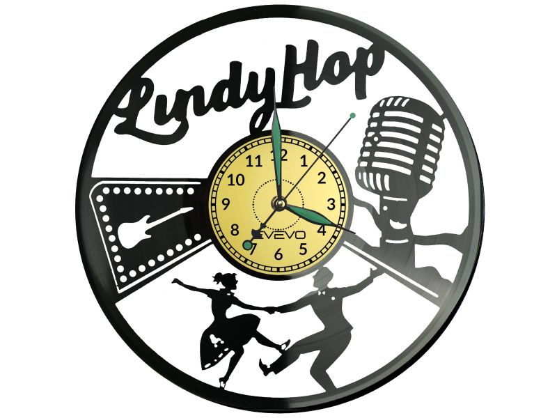 Lindy Hop Zegar Ścienny Płyta Winylowa Nowoczesny Dekoracyjny Na Prezent Urodziny W3110R