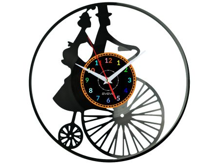 Penny Farthing Zegar Ścienny Płyta Winylowa Nowoczesny Dekoracyjny Na Prezent Urodziny W3121R