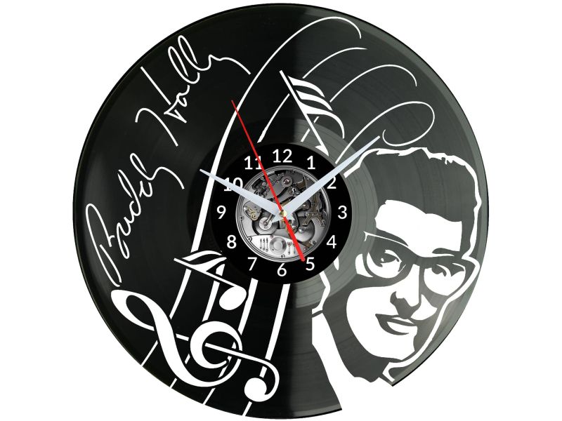 Buddy Holly Zegar Ścienny Płyta Winylowa Nowoczesny Dekoracyjny Na Prezent Urodziny W3130R