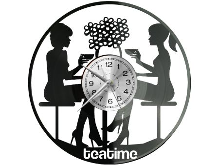 Tea Time Zegar Ścienny Płyta Winylowa Nowoczesny Dekoracyjny Na Prezent Urodziny W3165R