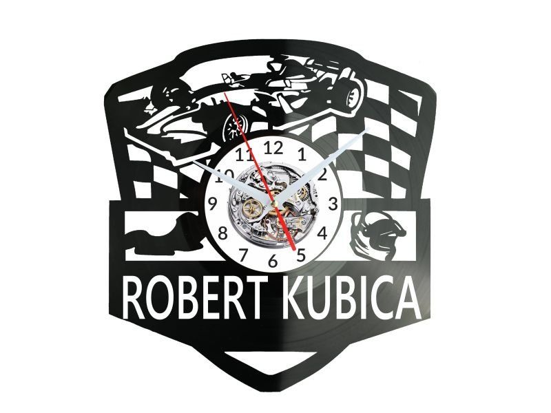 ROBERT KUBICA ZEGAR ŚCIENNY PŁYTA WINYLOWA PREZENT UPOMINEK URODZINY DLA NIEJ DLA NIEGO EVEVO EVEVO.PL W3221