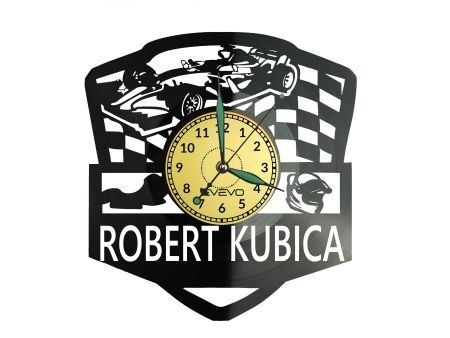 ROBERT KUBICA ZEGAR ŚCIENNY PŁYTA WINYLOWA PREZENT UPOMINEK URODZINY DLA NIEJ DLA NIEGO EVEVO EVEVO.PL W3221