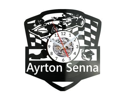 AYRTON SENNA F1 ZEGAR ŚCIENNY LED RGB PILOT PŁYTA WINYLOWA PREZENT UPOMINEK URODZINY DLA NIEJ DLA NIEGO EVEVO EVEVO.PL W3223S