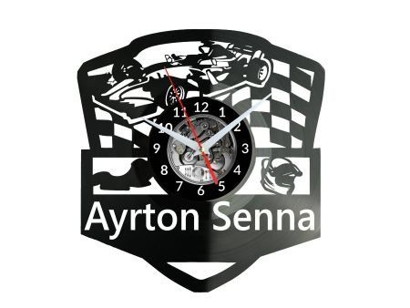 AYRTON SENNA F1 ZEGAR ŚCIENNY LED RGB PILOT PŁYTA WINYLOWA PREZENT UPOMINEK URODZINY DLA NIEJ DLA NIEGO EVEVO EVEVO.PL W3223S