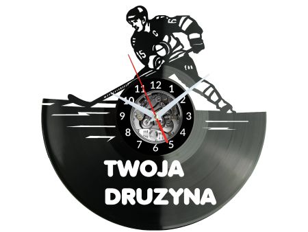 Hokey Twoja Nazawa Drużyny Zegar Ścienny Płyta Winylowa Nowoczesny Dekoracyjny Na Prezent Urodziny W3272S