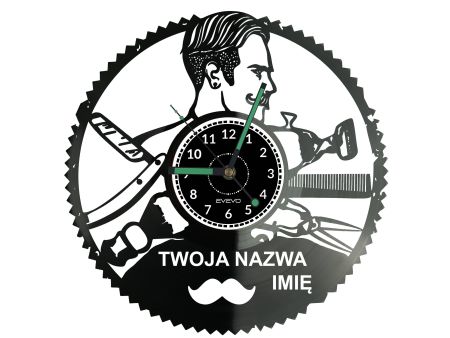  Barber Shop Twoja Nazwa Zegar Ścienny Płyta Winylowa Nowoczesny Dekoracyjny Na Prezent Urodziny W3274S