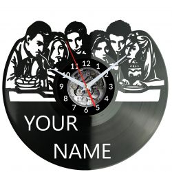Przyjaciele Twoje Imię Zegar Ścienny Płyta Winylowa Nowoczesny Dekoracyjny Na Prezent Urodziny 
W3252R