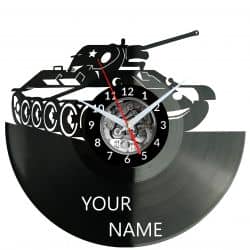 Czołg Jednostka Wojskowa Twoja Nazwa Zegar Ścienny Płyta Winylowa Nowoczesny Dekoracyjny Na Prezent Urodziny W3256R