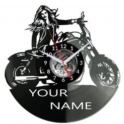 Harley Motor Twoje Imię Zegar Ścienny Płyta Winylowa Nowoczesny Dekoracyjny Na Prezent Urodziny W3265R