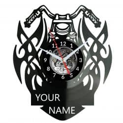Harley Motor Twoje Imię Zegar Ścienny Płyta Winylowa Nowoczesny Dekoracyjny Na Prezent Urodziny W3267R