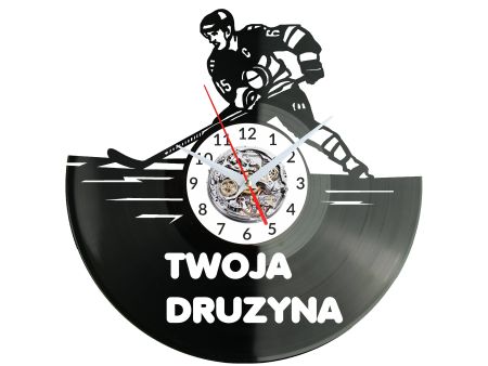 Hokey Twoja Nazawa Drużyny Zegar Ścienny Płyta Winylowa Nowoczesny Dekoracyjny Na Prezent Urodziny W3272R