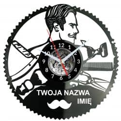  Barber Shop Twoja Nazwa Zegar Ścienny Płyta Winylowa Nowoczesny Dekoracyjny Na Prezent Urodziny W3274R