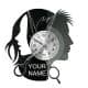Salon Fryzjerski Twoja Nazwa Zegar Ścienny Płyta Winylowa Nowoczesny Dekoracyjny Na Prezent Urodziny W3275R