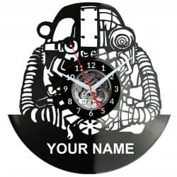 Robot Twoje Imię Zegar Ścienny Płyta Winylowa Nowoczesny Dekoracyjny Na Prezent Urodziny W3292R