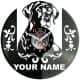 Pies Rottweiler Twoje Imię Zegar Ścienny Płyta Winylowa Nowoczesny Dekoracyjny Na Prezent Urodziny W3297R