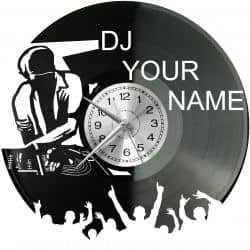 DJ Name Twoje Imię Zegar Ścienny Płyta Winylowa Nowoczesny Dekoracyjny Na Prezent Urodziny W3299R