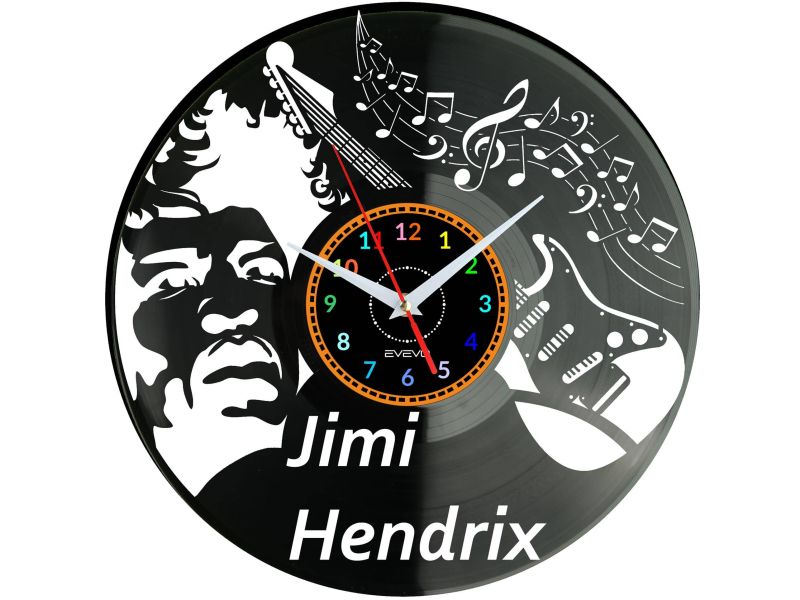 Jimi Hendrix Zegar Ścienny Płyta Winylowa Nowoczesny Dekoracyjny Na Prezent Urodziny W3313