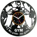Gym No Pain No Gain Zegar Ścienny Płyta Winylowa Nowoczesny Dekoracyjny Na Prezent Urodziny W3322