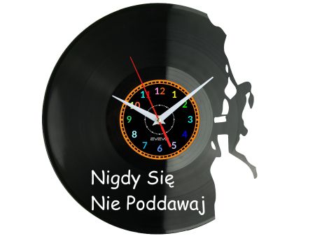 Nigdy Się Nie Poddawaj Zegar Ścienny Płyta Winylowa Nowoczesny Dekoracyjny Na Prezent Urodziny W3331