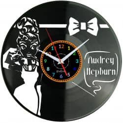 Audrey Hepburn Zegar Ścienny Płyta Winylowa Nowoczesny Dekoracyjny Na Prezent Urodziny W3339